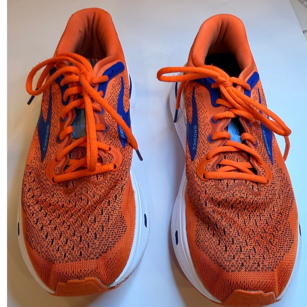 Brooks Ghost Max Mens 9.5 Orange Blue Running Shoes 1104061D815